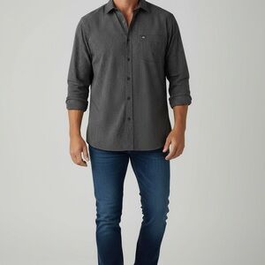 Alfani Men's Charcoal Striped Button Down Shirt